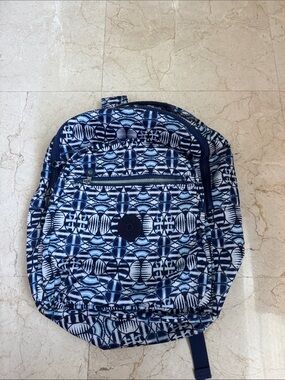Blue Patterned Kipling Backpack